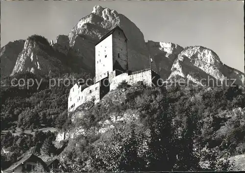 Sargans Schloss Sargans mit Gonzen Kat. Sargans