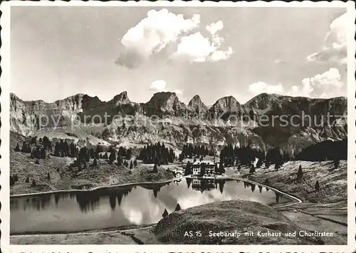 Seebenalp mit Kurhaus und Churfirsten Kat. Flumserberg Bergheim