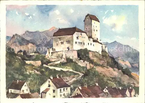 Sargans Schloss Sargans Kuenstlerkarte Kat. Sargans