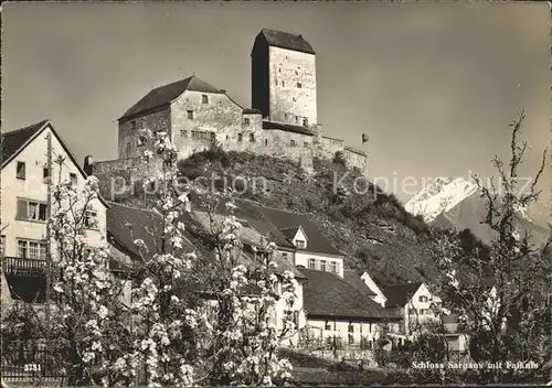 Sargans Schloss Sargans mit Falknis Kat. Sargans