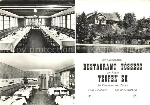 Teufen Buelach Restaurant Toesseg Speisesaal Kat. Teufen