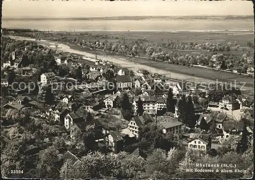 Rheineck SG Panorama mit Bodensee und Altrhein Kat. Rheineck