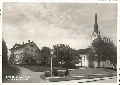 Niederuzwil Kirche und Pfarrhaus Kat. Niederuzwil