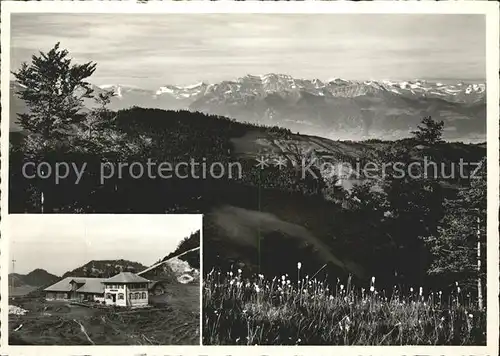 Kreuzegg St Peterzell Berggasthaus Kreuzegg mit Alpenpanorama Kat. St Peterzell