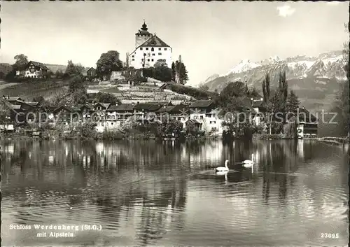 Werdenberg Schloss mit Alpstein Kat. Werdenberg