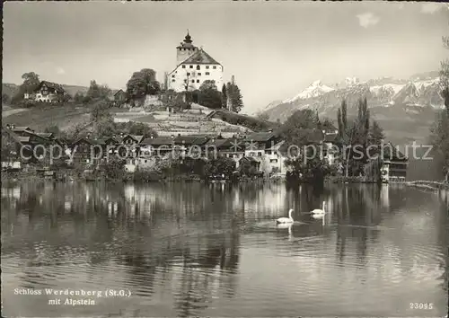 Werdenberg Schloss mit Alpstein Kat. Werdenberg