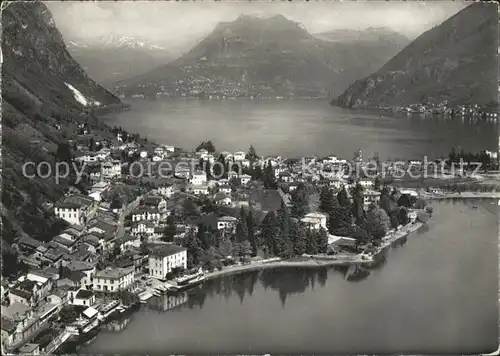 Melide Lago di Lugano Panorama Kat. Melide