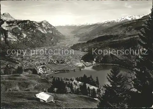 Walenstadtberg mit Walensee Walenstadt Seeztal Alvier und Gonzen Kat. Walenstadtberg