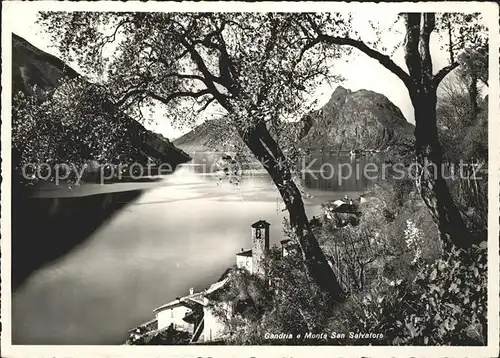 Gandria Lago di Lugano Panorama mit Monte San Salvatore Kat. Gandria