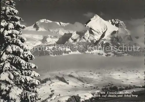 Unterwasser Toggenburg mit Saentis und Schafberg Kat. Unterwasser