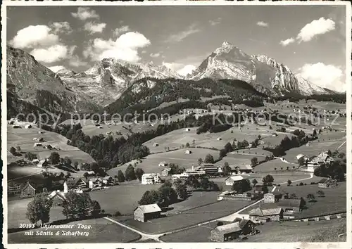 Unterwasser Toggenburg mit Saentis und Schafberg Kat. Unterwasser