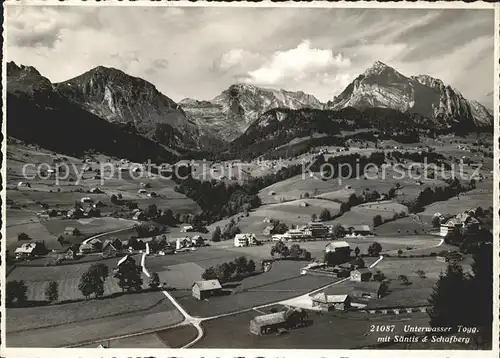 Unterwasser Toggenburg mit Saentis und Schafberg Kat. Unterwasser