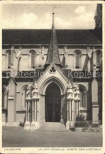 Lausanne VD La Cathedrale Porte des Apotres / Lausanne /Bz. Lausanne City