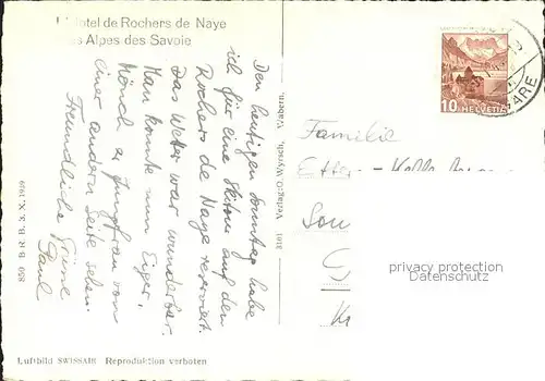 Rochers de Naye Hotel de Rochers et Alpes des Savoie Kat. Rochers de Naye