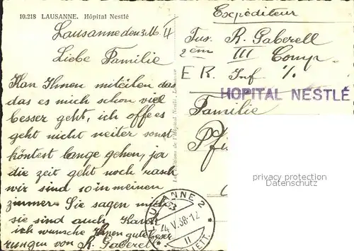 Lausanne VD Hopital Nestle / Lausanne /Bz. Lausanne City