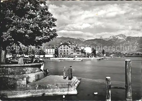 Vevey VD Le port et les Rochers de Naye Kat. Vevey