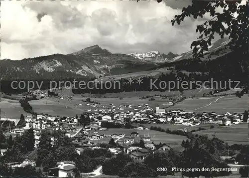 Flims Waldhaus Panorama mit Segnespass Kat. Flims Waldhaus