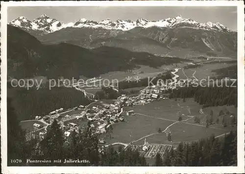 Pontresina mit Julierkette Panorama Kat. Pontresina