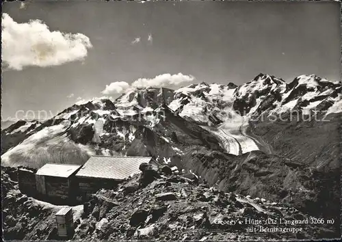 Bernina Georgy Huette Piz Languard und Berninagruppe Kat. Bernina