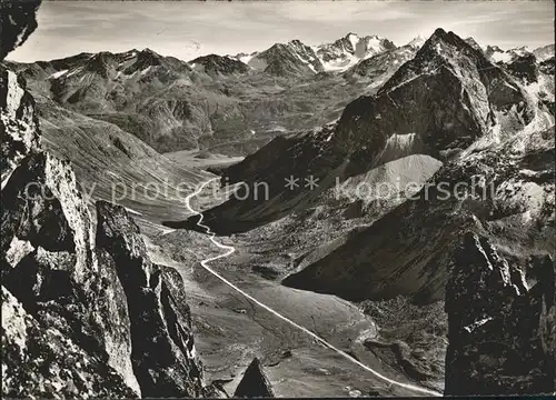 Julier Julierpass Engadinerseite mit Piz Bernina Kat. Julier