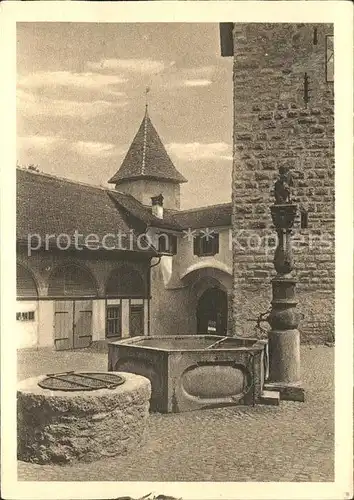 Kyburg Schloss und Schlosshof mit Brunnen Kat. Kyburg