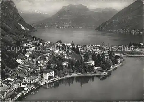 Melide Lago di Lugano Fliegeraufnahme Kat. Melide