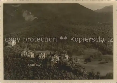 Serpiano TI Fliegeraufnahme Kurhaus mit Villen und Kapelle Kat. Lugano