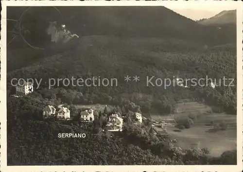 Serpiano TI Fliegeraufnahme Kurhaus mit Villen und Kapelle Kat. Lugano