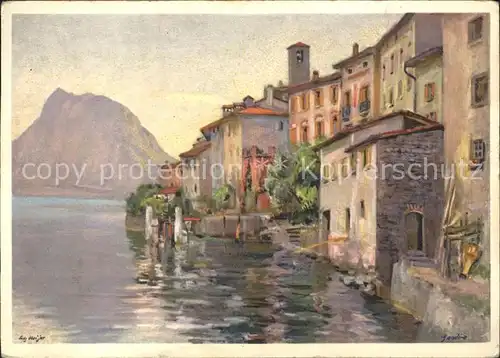 Gandria Lago di Lugano Lago di Lugano Kuenstlerkarte Kat. Gandria