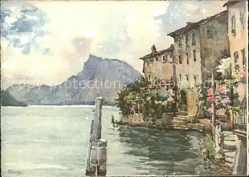 Gandria Lago di Lugano Kuenstlerkarte Kat. Gandria