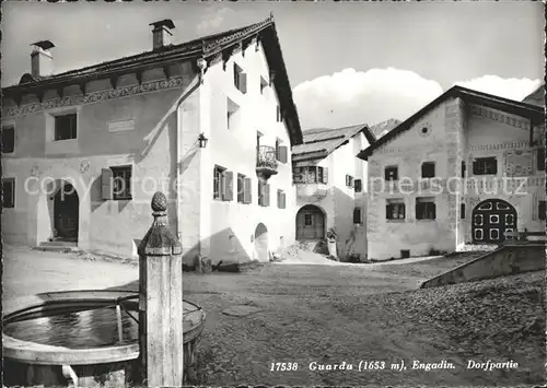 Guarda Inn Dorfpartie mit Brunnen Kat. Guarda