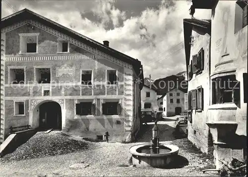 Guarda Inn Dorfpartie mit Brunnen Kat. Guarda