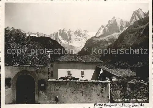 Soglio mit Scioragruppe Pizzo Cengalo Pizzo Badile Kat. Soglio