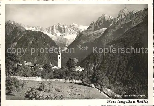 Soglio mit Scioragruppe Pizzo Cengallo Pizzo Badile Kat. Soglio