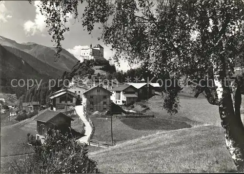 Tarasp Dorfpartie mit Schloss Kat. Tarasp