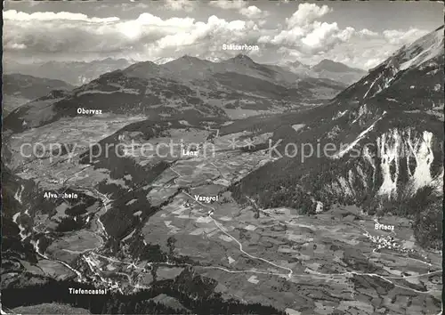 Tiefencastel mit Lenzerheide und Staetzerhorn Kat. Tiefencastel