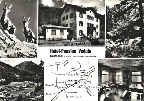 Cinuos chel Hotel Pension Veduta Gemsen Panorama Kat. Cinuos chel