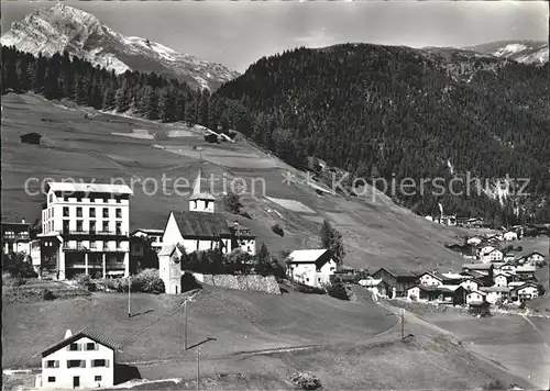 Wiesen Albula mit Valbellahorn Kat. Wiesen