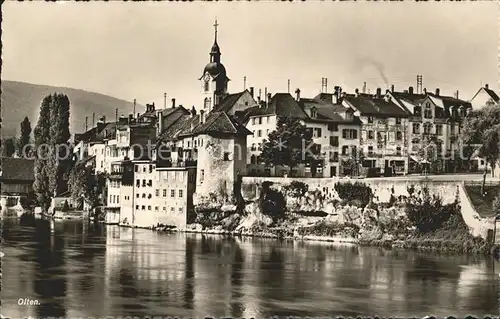 Olten Altstadt Kirche Partie an der Aare Kat. Olten