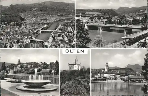 Olten Aare Bruecke Brunnen Saelischloessli Altstadt Kat. Olten