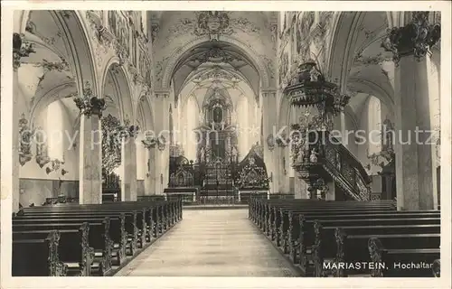 Mariastein SO Inneres der Kirche Hochaltar Kanzel Kat. Mariastein