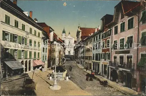 Solothurn Hauptgasse Brunnen Kirchturm Kat. Solothurn