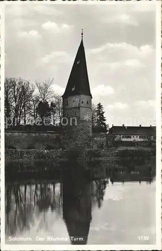 Solothurn Der Krumme Turm an der Aare Bromsilber Kat. Solothurn