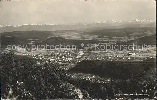 Olten Blick von der Frohburg Alpenpanorama Kat. Olten