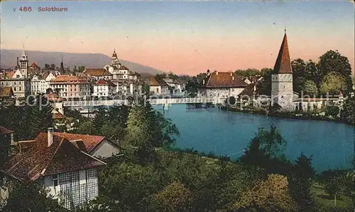 Solothurn Aare Bruecke Krummer Turm Kat. Solothurn