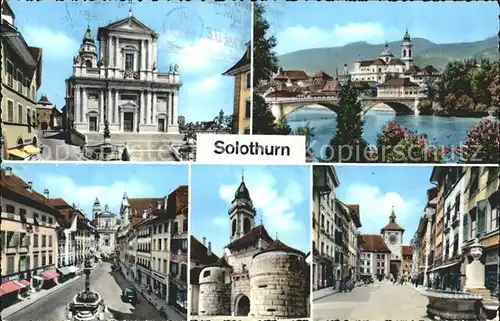 Solothurn St. Ursenkathedrale Aare Bruecke Brunnen Baseltor Turm Kat. Solothurn