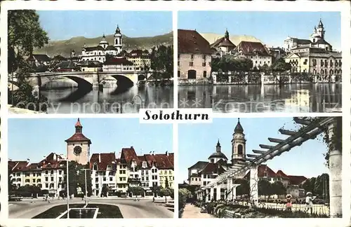 Solothurn Aare Bruecke Kathedrale Turm Park Kat. Solothurn