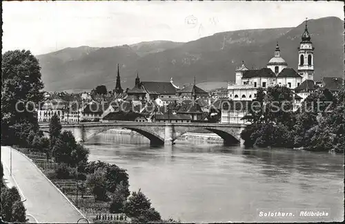 Solothurn Roetibruecke Aare Kathedrale Kat. Solothurn