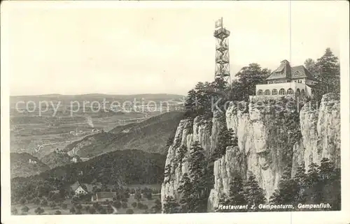 Gempen Restaurant zum Gempenturm Gempenfluh Aussichtsturm Kat. Gempen