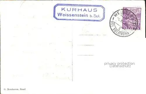 Weissenstein SO Hotel Kurhaus Solothurner Jura Kat. Weissenstein Solothurn